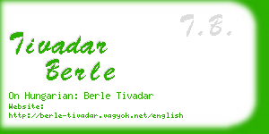 tivadar berle business card